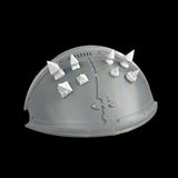 alt="Resin spikes on knight  shoulder pad"